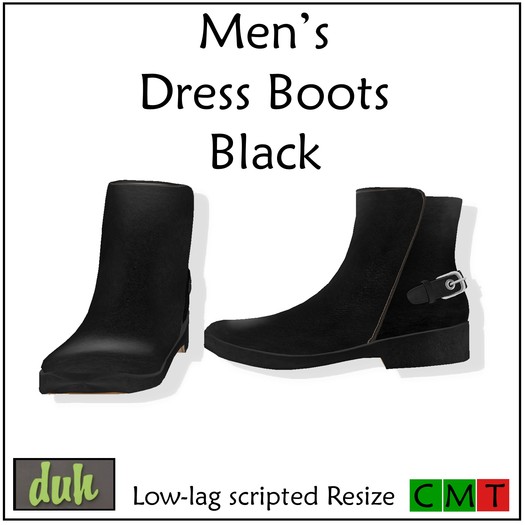 Second Life Marketplace Duh! Men's Dress Boots Black